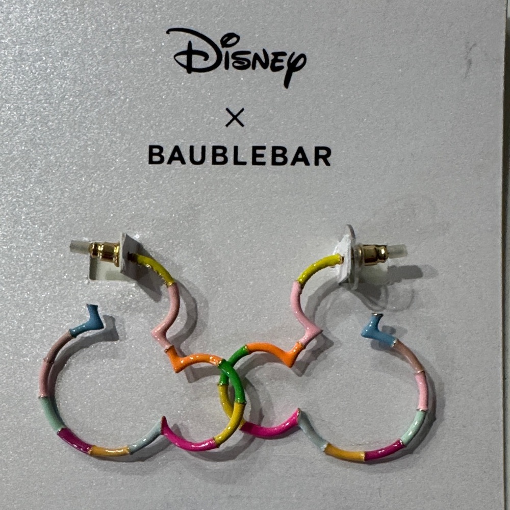 Disney x Baublebar Colorful Mickey Earrings